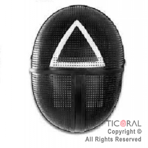 MASCARA EL JUEGO DEL CALAMAR TRABAJADOR-SOLDADO-SUPERVISOR TRIANGULO DE PLASTICO DURO x 1